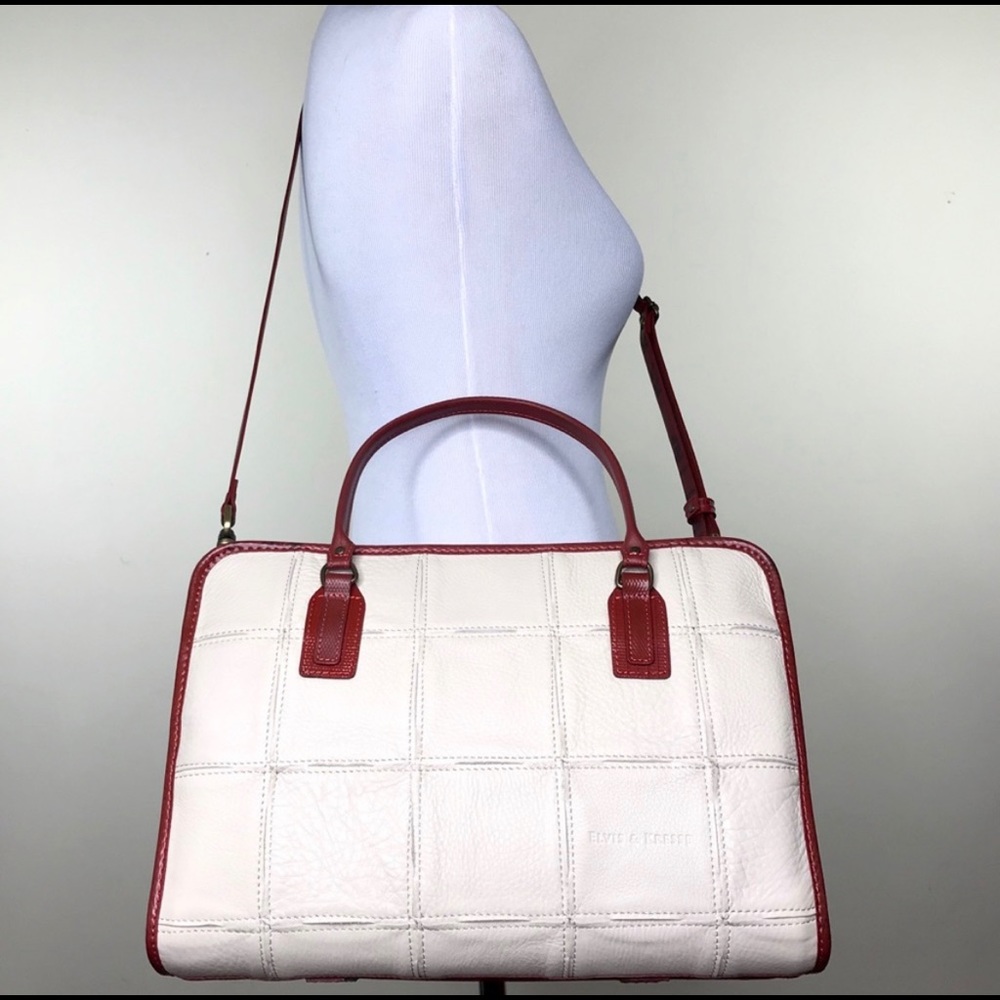 Elvis & Kresse Ivory Burberry Leather Boston Bag - Picture 2 of 12